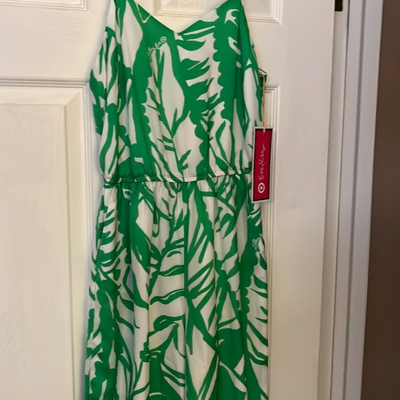 NWT Lilly Pulitzer for Target green and white jumpsuit with pockets - Picture 3 of 7